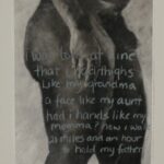 Light & Air Charcoal drawing of male thighs with poem, by Manuel Palacio
